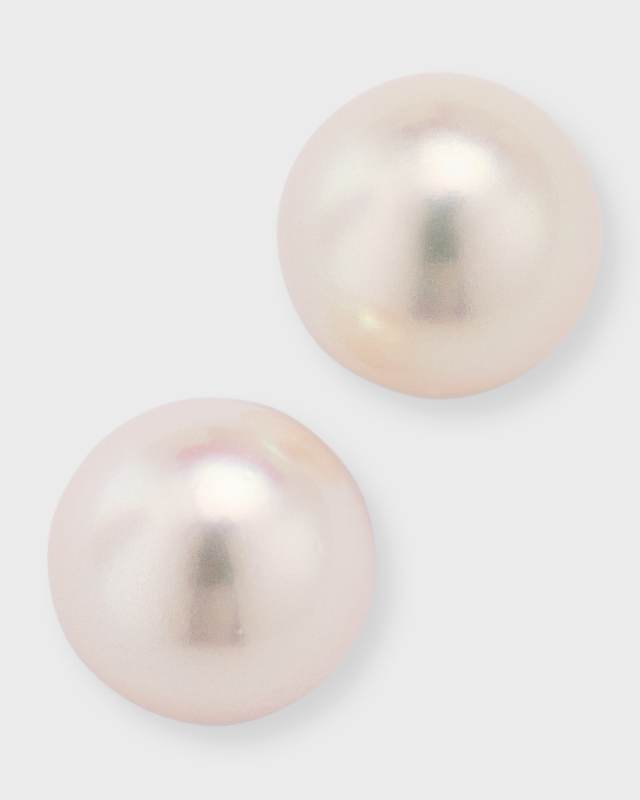 Akoya Cultured 9mm 18K White Gold Pearl Stud Earrings